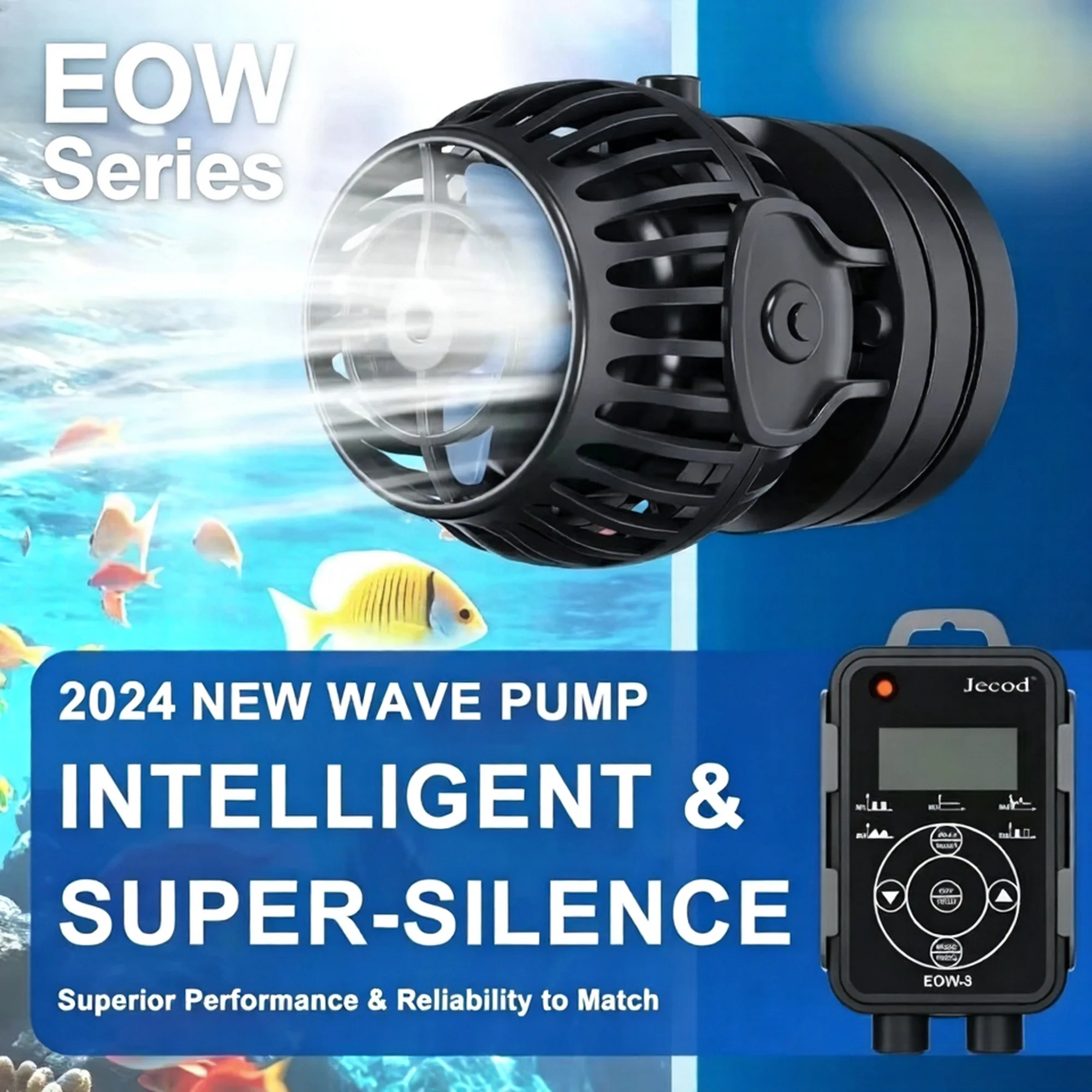 Jebao Jecod EOW Aquarium Wave Maker Pump Ultra-Quiet  Frequency Conversion Intelligent Pump with LCD Controller for Fish Tank