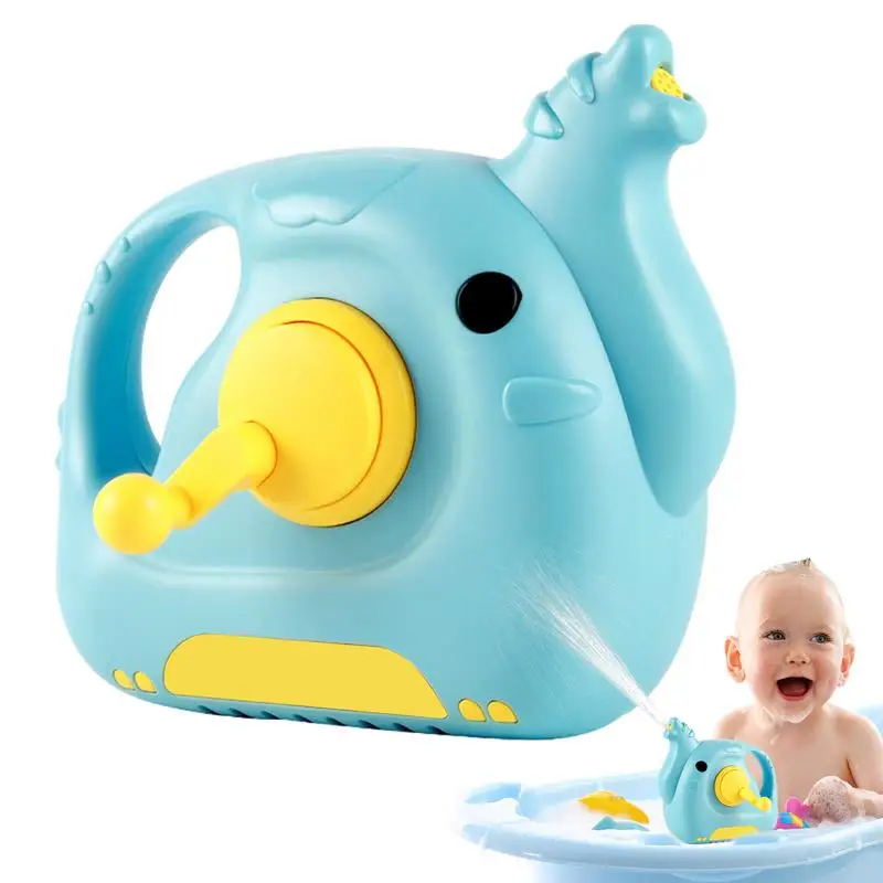 Elephant Bath Toy 9 Holes Elephant Watering Can For Kids With Crank No Electricity Required Watering Toy Kids Water Sprayer Toy