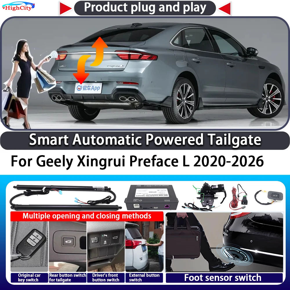 

For Geely Xingrui Preface L 2020-2026 Smart Automatic Powered Tailgate Key Control Trunk Lift Close Kit Electric Power Tailgate