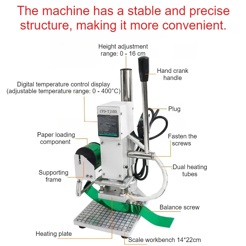 آلة ختم يدوية مسافة البادئة الجلدية الساخن ختم تصفيف الطابعة شعار ختم نمط آلة آلة الصحافة الساخنة #5