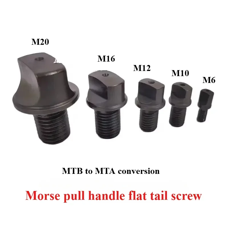 YS Machine Tool Tongue Tail ScrewMTB To MTA Conversion MT2/3 M6 Morse Pull Back Handle Flat Tail Screw Handle Tongue Tail Screw