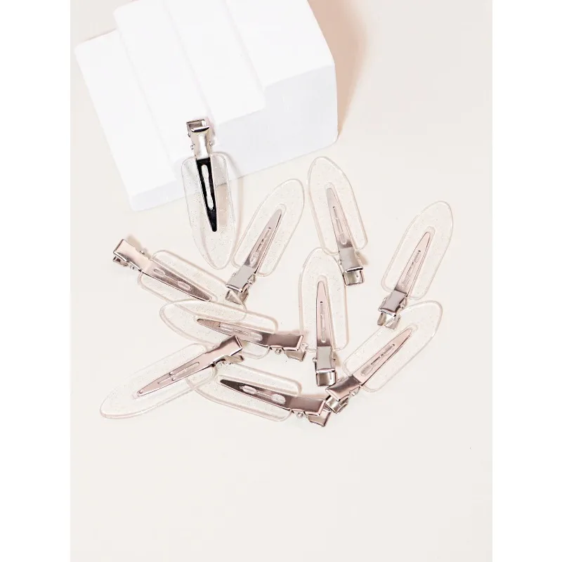 10 قطع من مشابك الشعر الشفافة للفتيات على الموضة بدون خياطة، مشابك إكسسوارات الوجه للمكياج، مشابك تصفيف الشعر الخاصة بشعر حقيقي #6