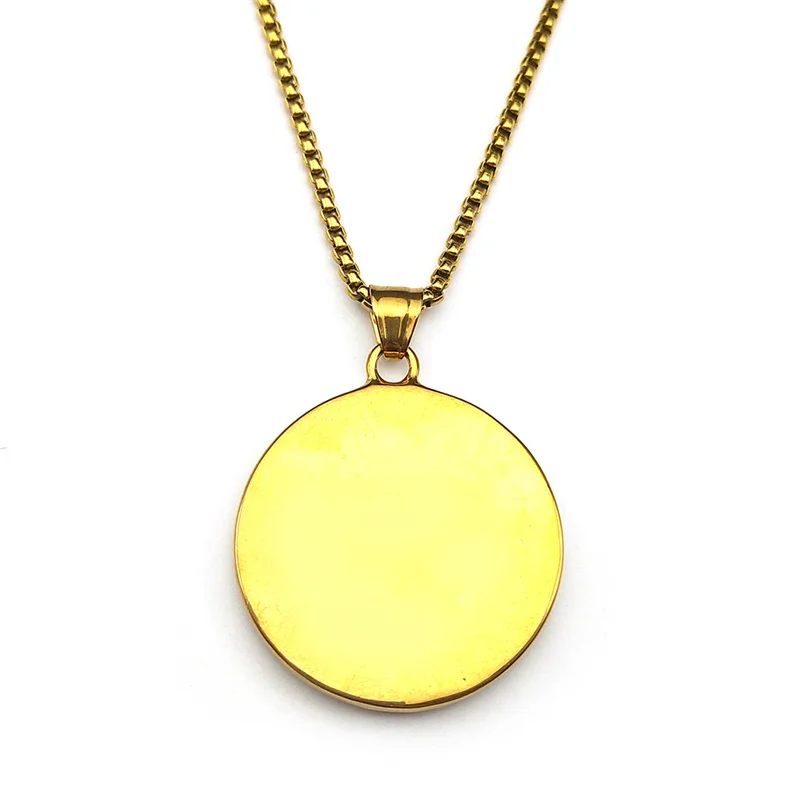 ST.Christopher حمايةنا ميدالية أحجار الراين قلادة سانت كريستوفر الفولاذ المقاوم للصدأ الذهب اللون القلائد المسيحية المجوهرات