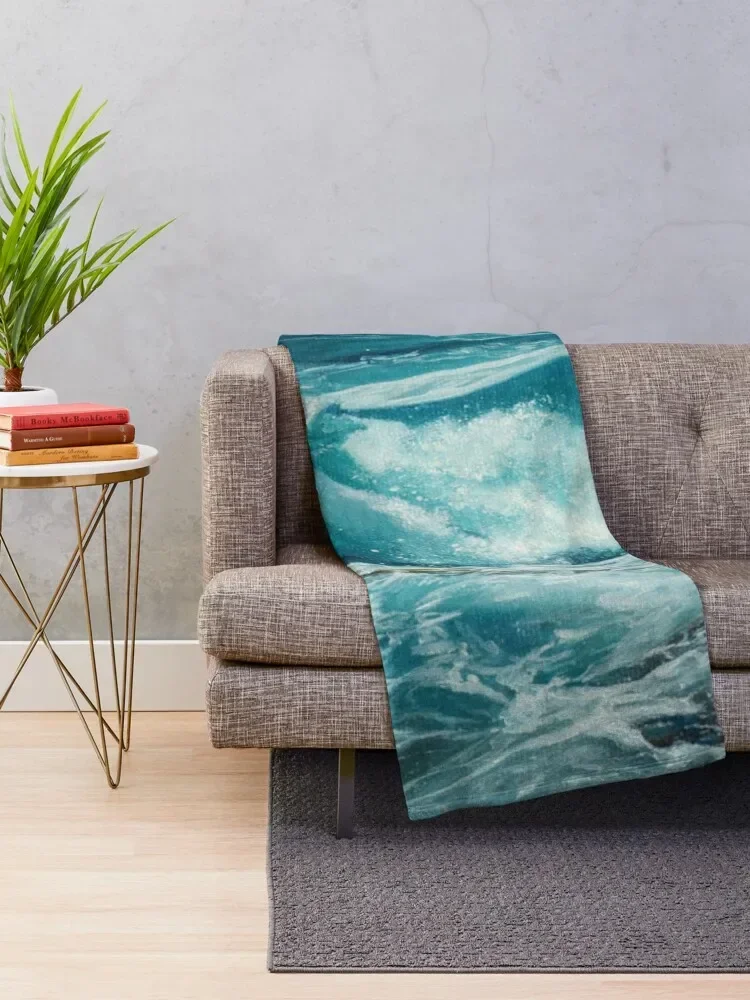 Ocean wave oil painting Throw Blanket Decorative Throw Baby Blankets For Baby Blankets