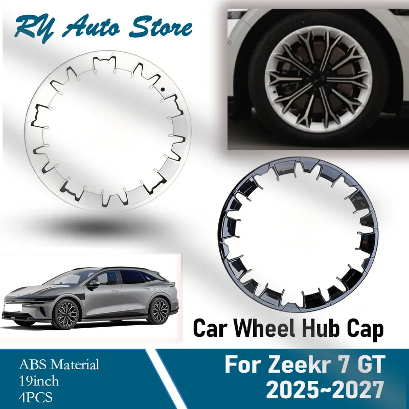 4PCS Car Wheel Hub Cap For Zeekr 7 GT CC1E  2025 2026 2027 19inch Pad Decorative Wheels Tire Modification Cover Part Accessories