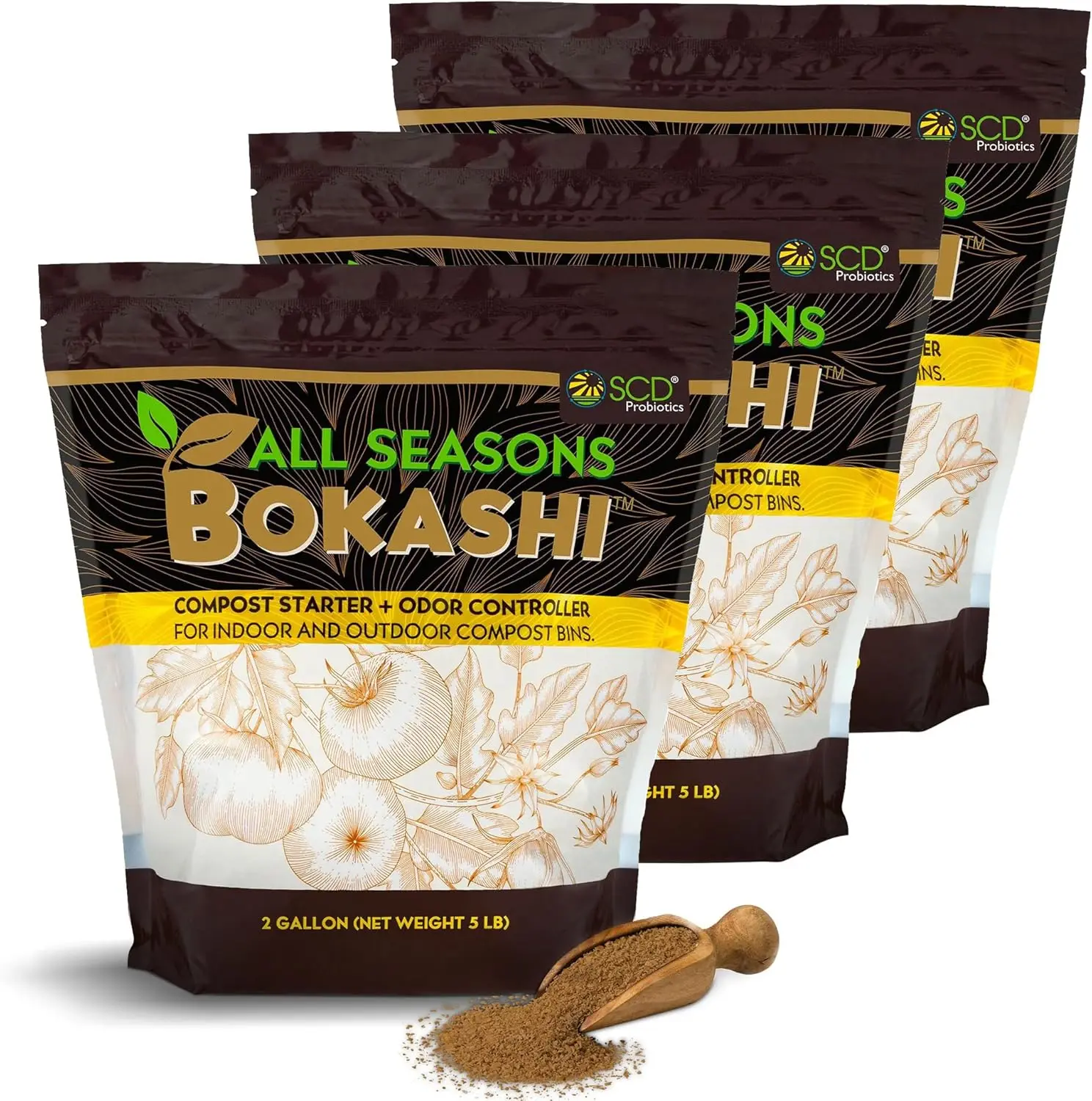 

Стартер для компоста All Seasons Bokashi — сухие отруби для кухонного бака, уменьшает запахи и скорость компости пищевых отходов (16,5 фунтов)