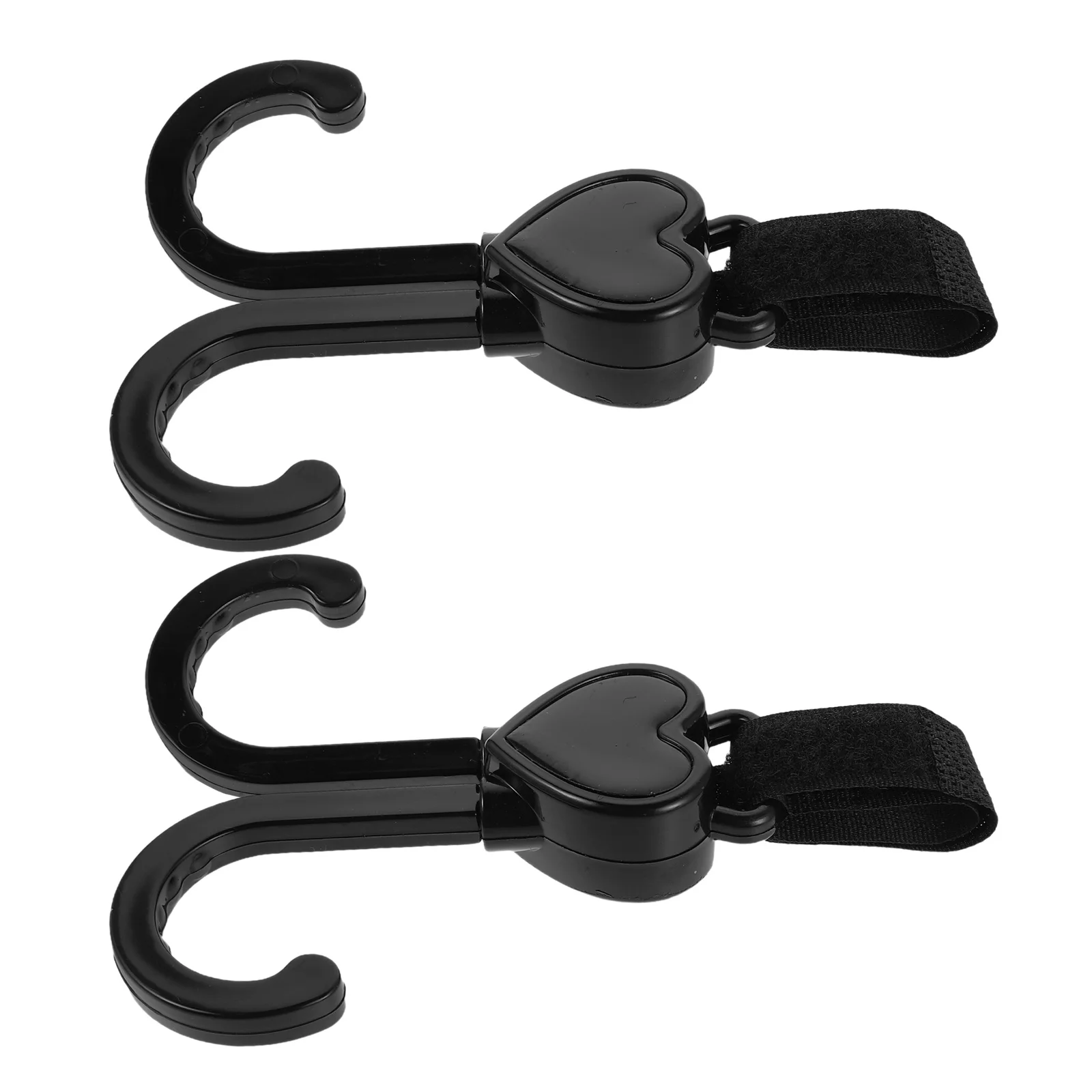 

2Pcs Stroller Hooks for Bags Black - Heavy Duty Double Swivel Hook - Baby Pram Clips Compatible with Pushchair Pet Cart Stroller