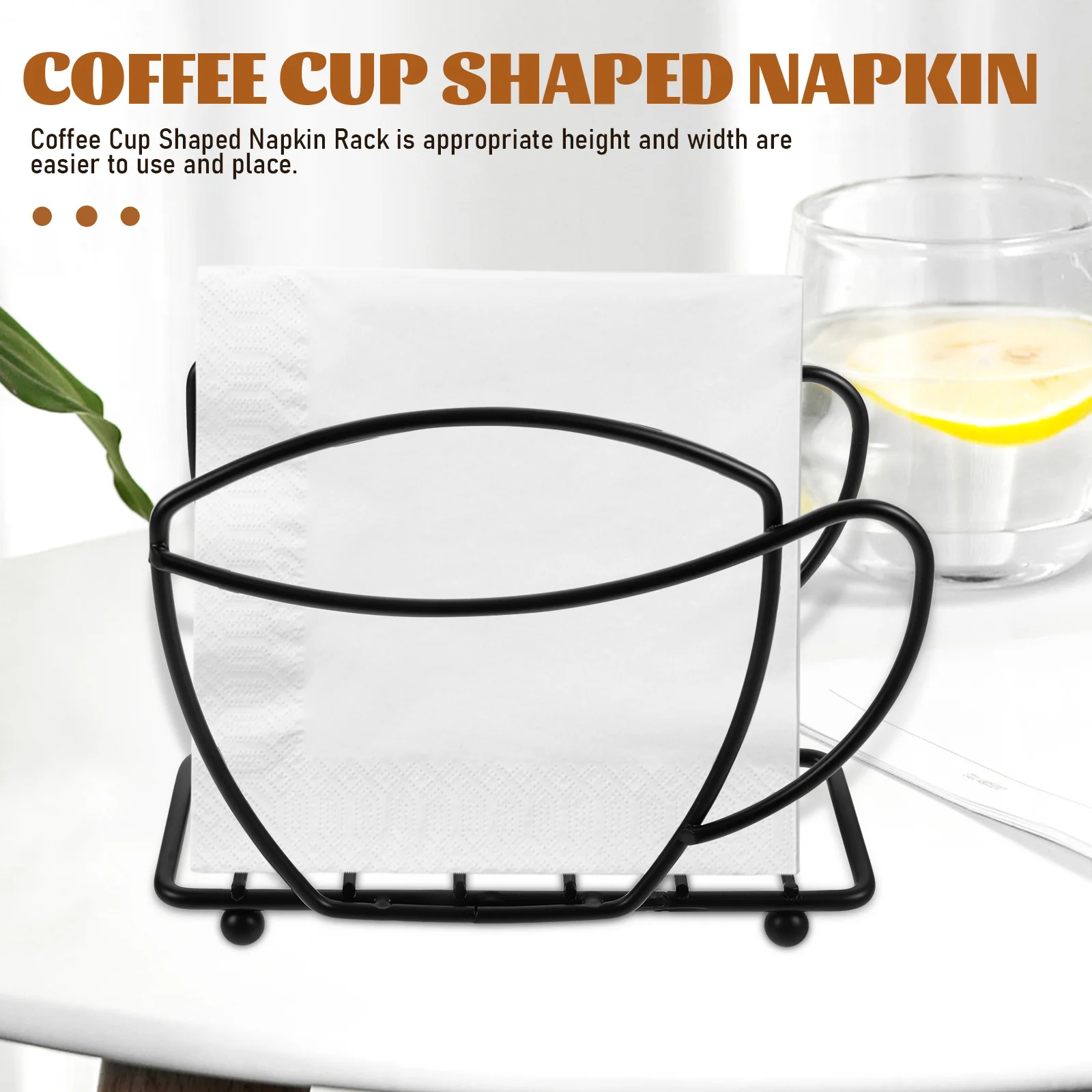 

Creative Coffee Cup Shaped Napkin Holder Freestanding Tissue Rack for Home Hotel Dorm Practical Elegant Tabletop Napkin