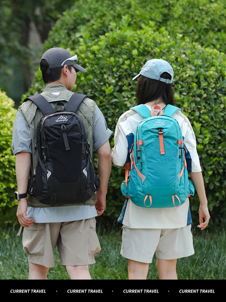 女性用アウトドアハイキング旅行バックパック-28l-軽量-通気性-大容量-キャンプ用ショルダーバッグ-ウォーターボトルホルダー付き