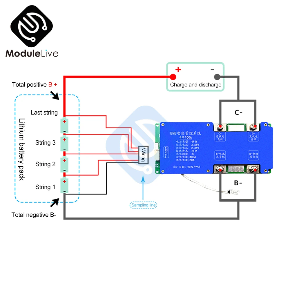 

BMS 4S 8S DC 24V 100A LiFePO4 Battery Balance Charge Board Equalizer NTC Temperature Protection Equalizador For Escooter/Ebike