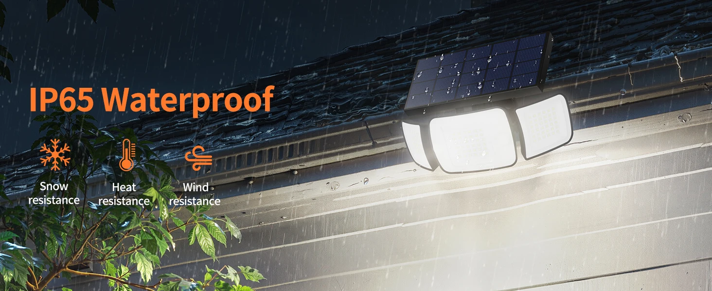 Intelamp Solarleuchten für den Außenbereich, L4000-mAh-Akku, mit zwei Bewegungssensoren, 1200 Lumen, hohe Helligkeit, IP65-Schutzart, Wandlampe für Garten, Hof, Weg und Garage. – Detail 8