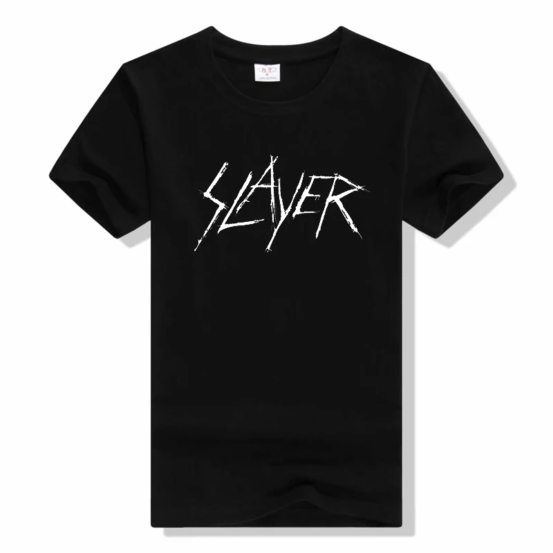 Metal Band T-Shirt Slayer Printed Fashion Streetwear Crew Neck Short Sleeve Tshirt Cotton Rock Tops T Shirt