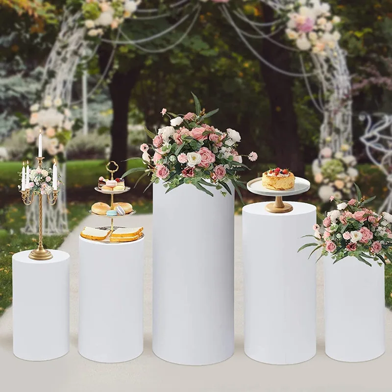 Wedding Cylindrical Dessert Bucket Set Dessert Table Party Decoration Props Three Piece Set Cylinder Pedestal Covers Party