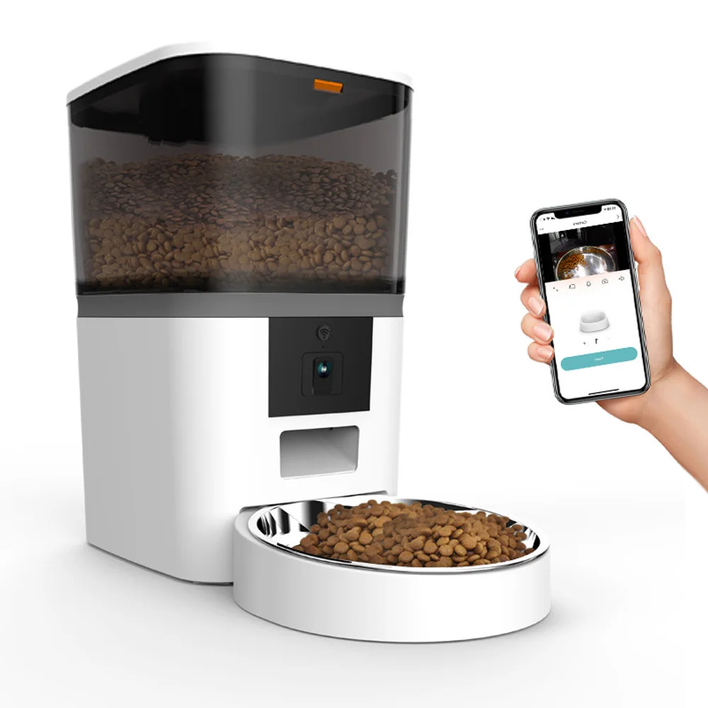 4L Automatische Kat Feeder Slimme Huisdier Feeder Voor Katten Kleine Honden Voedsel Dispenser Met Camera Recorder Timing Kwantitatieve Dubbele Kom