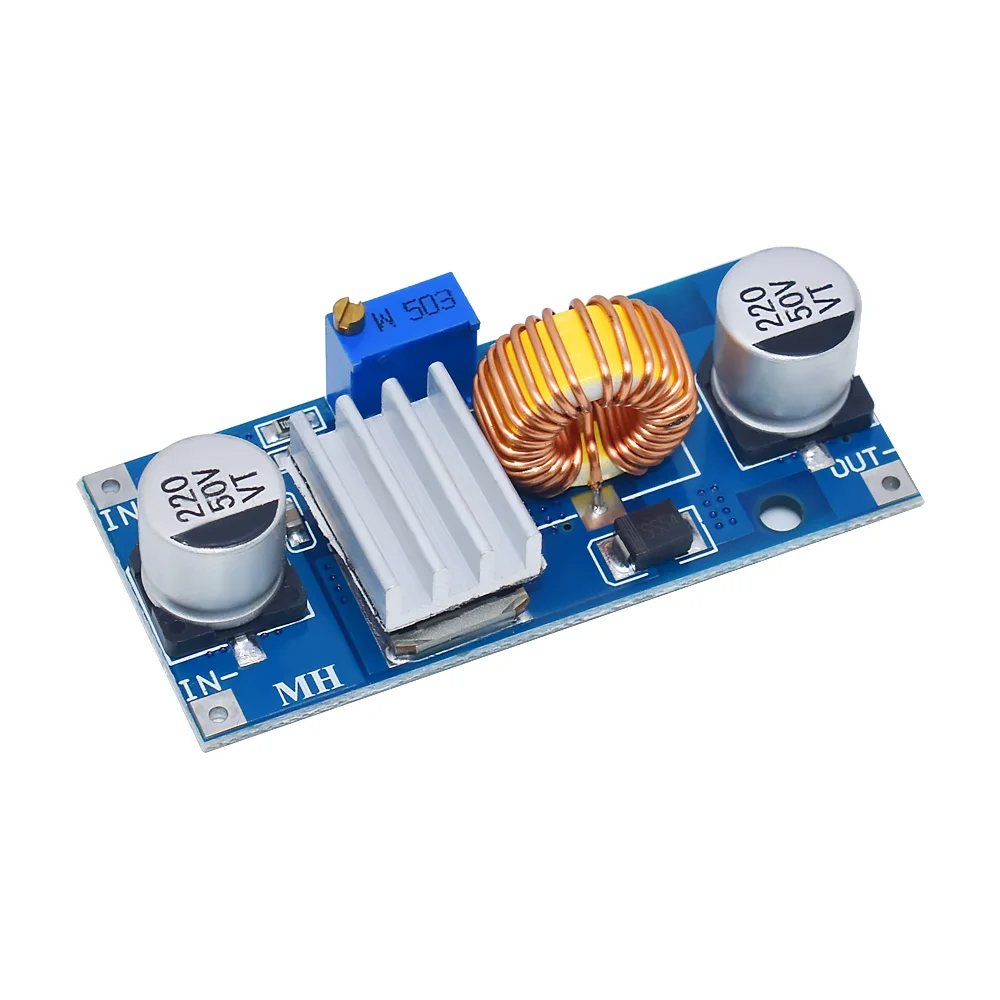 LED Lithium Charger With Heat Sink 5A XL4015 DC-DC 4-38V to 1.25-36V 24V 12V 9V 5V Step Down Adjustable Power Supply Module