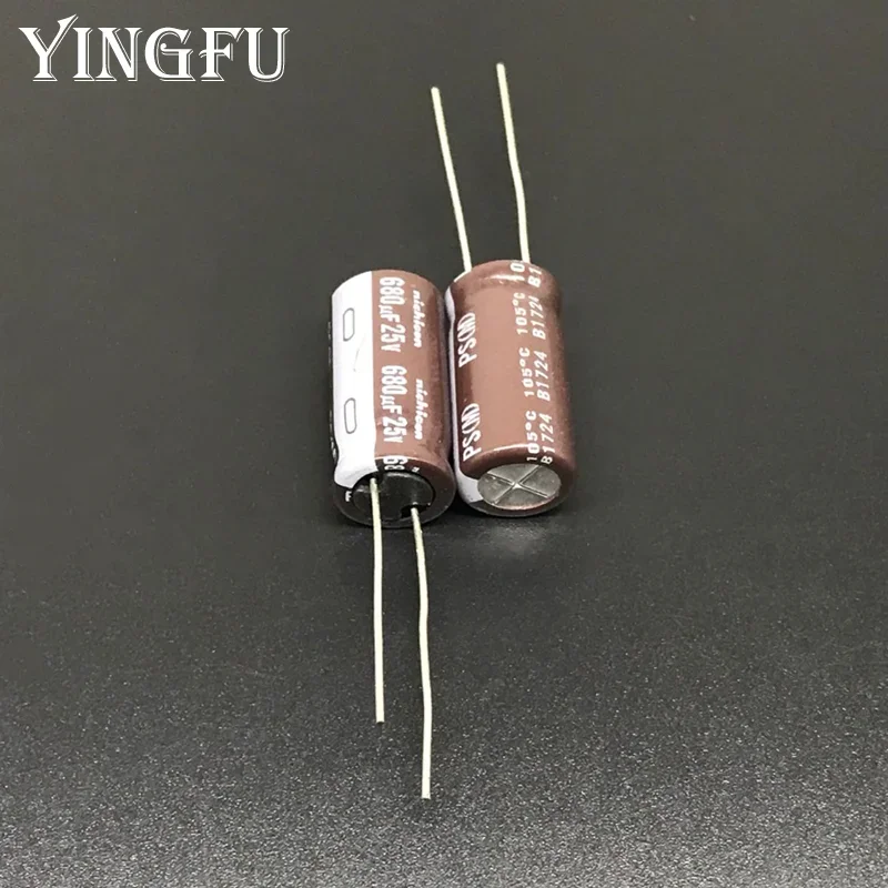 5pcs/50pcs 680uF 25V NICHICON PS Series 10x20mm Low Impedance 25V680uF Aluminum Electrolytic capacitor