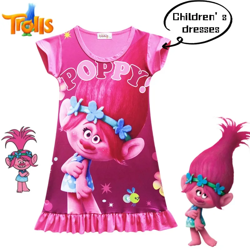 

Hasbro Trolls anime cartoon character Poppy princess cute girl dress personality kawaii girly heart kids dress holiday gifts