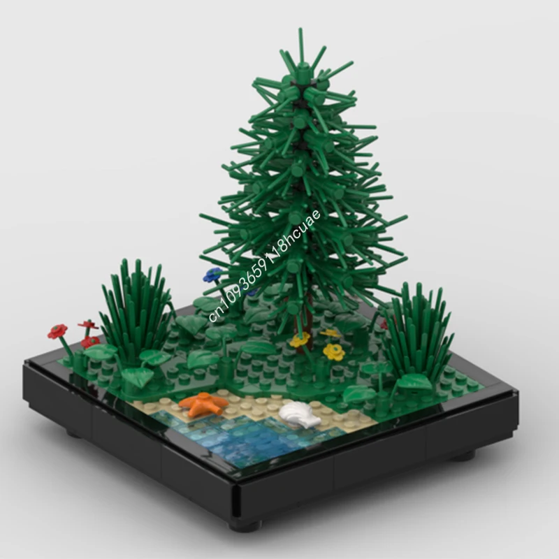 

348 шт. MOC, маленькие пейзажные строительные блоки, рождественский коллектор для снятия стресса для взрослых, строительная креативная модель, подарок для подарка