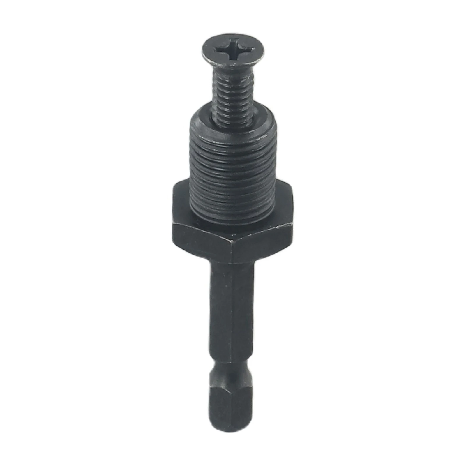Drill Chuck Hex Shank Adapter 1/4 to 3/8 Inch Male Thread Featuring Thrust Bearing Torque for Secure Bit Clamping