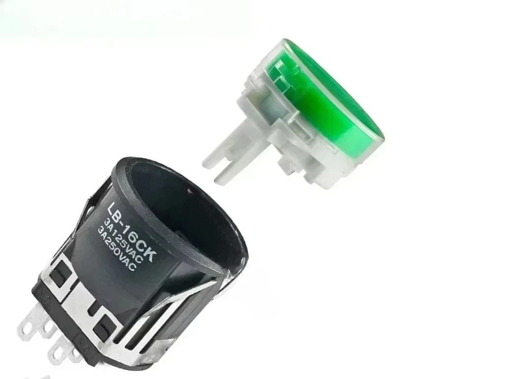 pcs LB-button switch -pin -position self-ing non luminous LBCKW0-JF green transparent cover