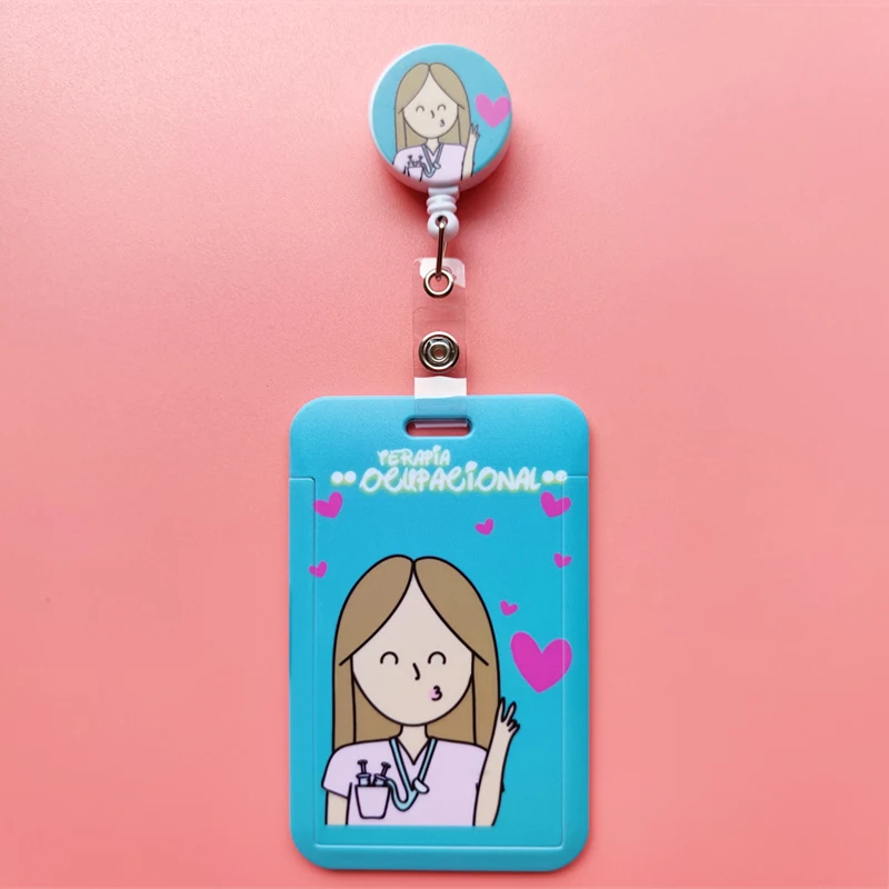 Occupational therapy Card Holder Lanyard Nurse Credit Card Case Neck Strap ID Badge Holders Credentials Retractable Clip yoyo