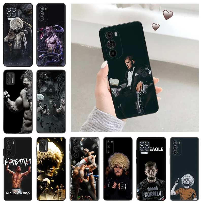 Silicone Soft Phone Case for Motorola G51 G9 G73 G30 G31 G50 G51 G60 G71 5G G22 G32 G52 G72 KHabib Nurmagomedov Boxing Cover