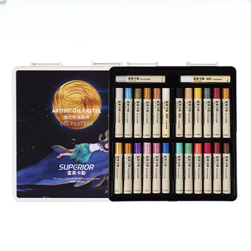 24/36 Colors Soft Oil Paint Stick Crayons Box Set Morandi Macaron Metallic Gift Set Crayons for Kids Oil Pastel Stationery