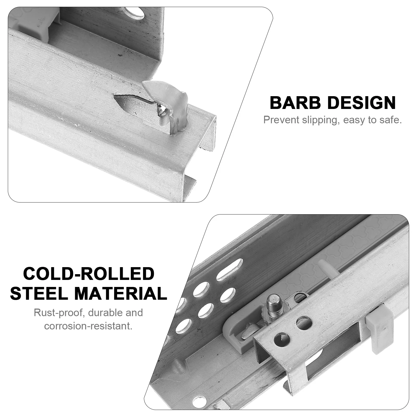 

2Pcs Sliding Rail Drawer Slides Replacement Heavy Duty Soft Close Cabinet Drawer Rails Buffer Damper Rails Dresser Slides