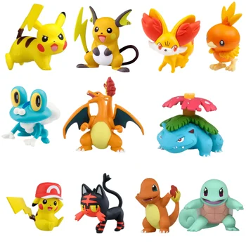 2018 TOMY 아시아 버전 포켓몬 피규어 전용, 엑아시아 시리즈, 피카츄, 리자드, 라이츄, 비누사우르 컬렉션, 완벽한 어린이 선물 장난감