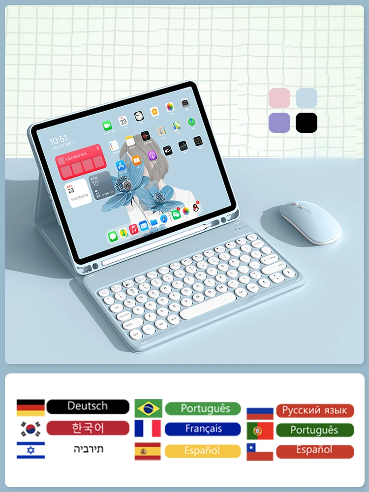 

2025 M3 For iPad for iPad 11th/10/9/8/7 Generation Case iPad Pro 12.9 11 inch Air 13 11 5 4 Mini 6 A17 Magic Keyboard Case Mouse