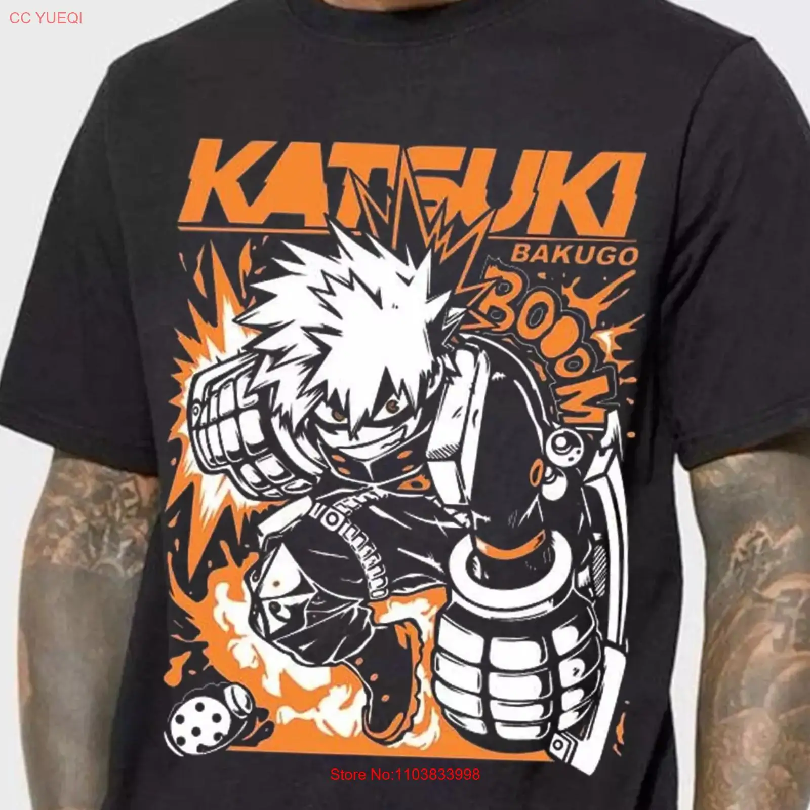 Katsuki Bakugo Anime Hero T-Shirt, Anime Shirt,Fire Style, Japanese Anime Shirt