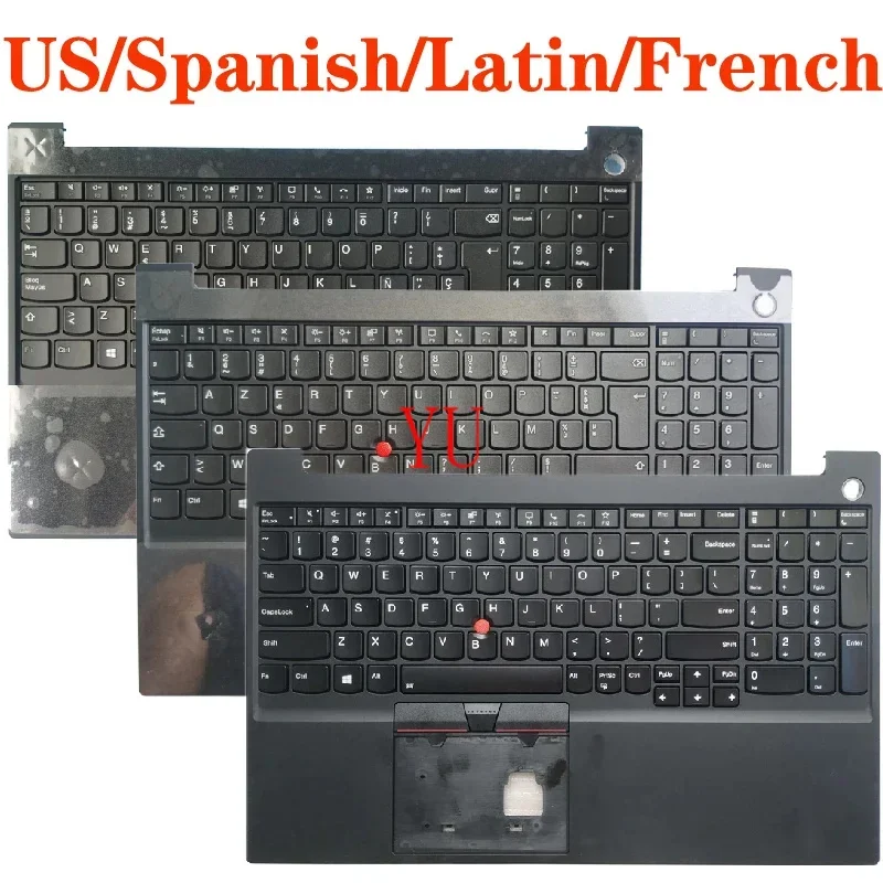 NEW US Latin LA/Spanish SP/French FR AZERTY Laptop keyboard FOR Lenovo Thinkpad E15 Gen 2 palmrest upper cover NO/with backlight