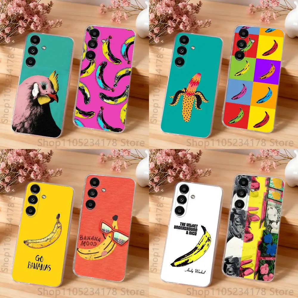 A-Andy W-Warhol Art Banana Phone Case For Samsung S30,S25,S24,S23,S21,S22,S20,S10,5G,FE,lite,PIus,Ultra Transparent Cover