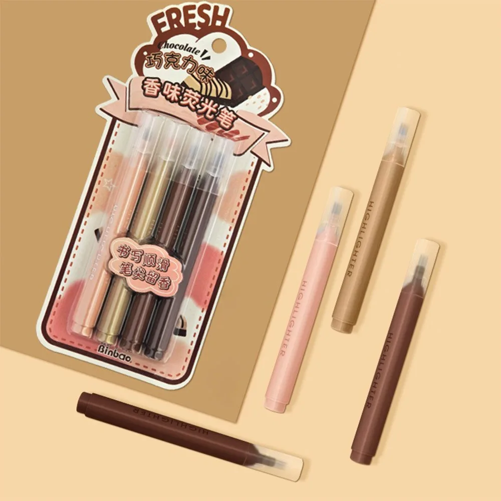 

4PCS/Set New Fragrant Highlighter Pen Painting Graffiti Eye Protection Fluorescent Pen Large Capacity Marker Pen Student Gift