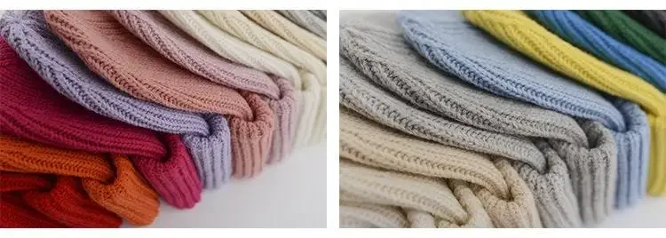 Grob gestrickte Beanie-Mütze für Männer und Frauen, dicke, warme, weiche, dehnbare Wintermütze aus Wolle und Acryl für Mädchen. – Detail 5