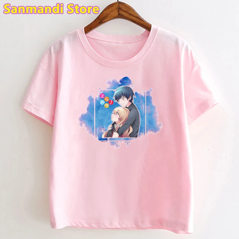 New Toradora Anime Cartoon Print Tshirt for Girls/Boys Funny Cat Graphic Kids Clothes Summer Fashion T-Shirt Harajuku Shirt Tops