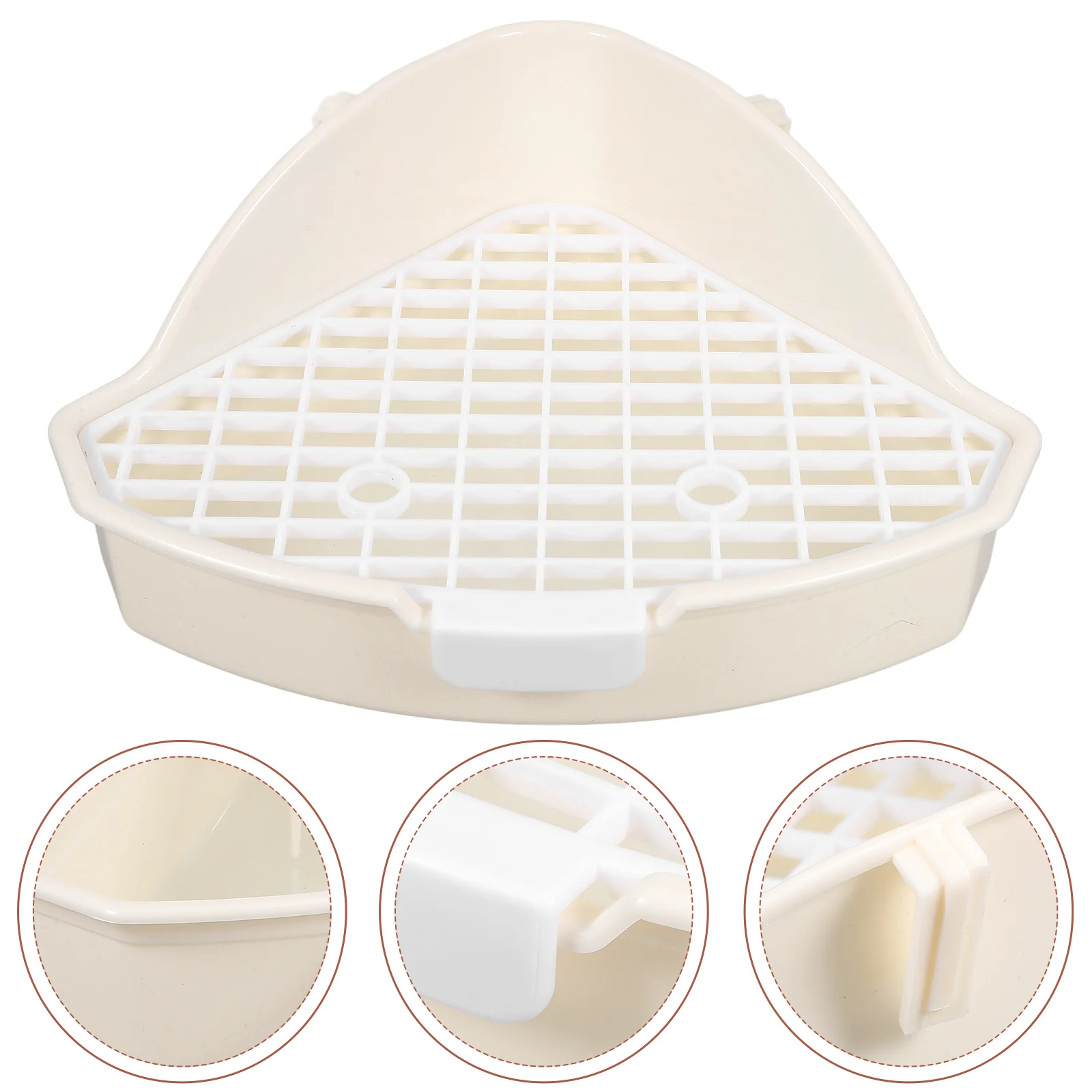 

Rabbit Litter Box Triangle Corner Design Small Animal Toilet For Hamster Guinea Pig Ferret Reusable Leak Proof Durable Pet Pan