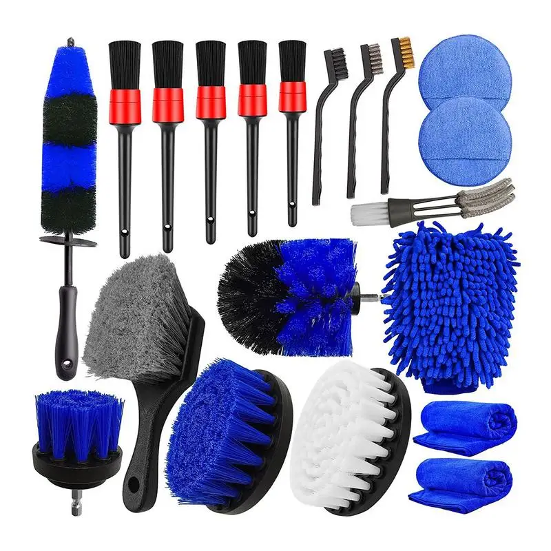 

Car Wheel Brush 20 Pcs/Set Car Detailing Brush Set Professional Car Wash Kit For Cleaning Dirty Tires Releases Dirt And Road