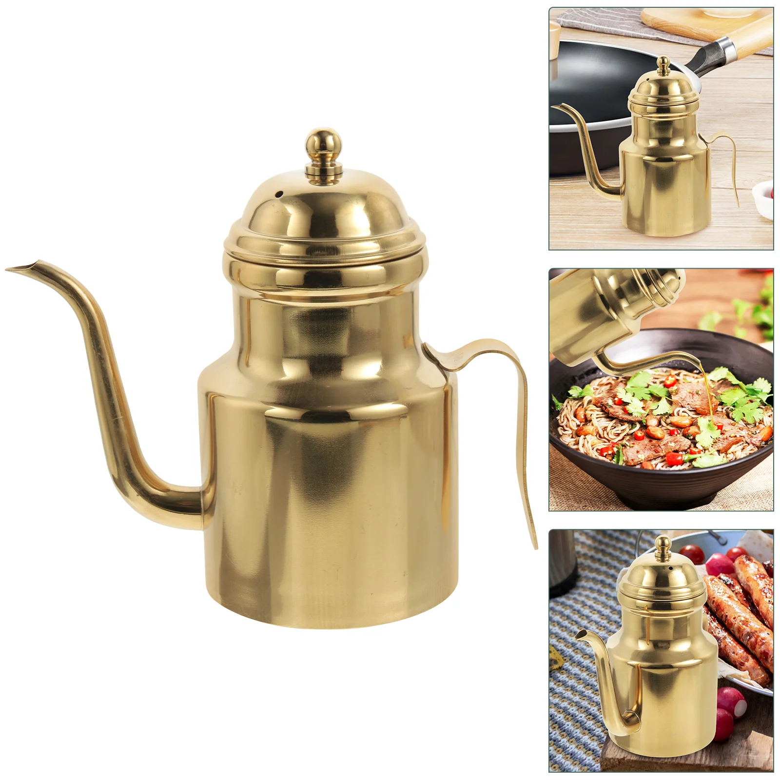 

Olive Oil Ounce Oiler Vinegar Dispenser Tanker Glass Convenient Kitchen Accessory Golden Household Holder