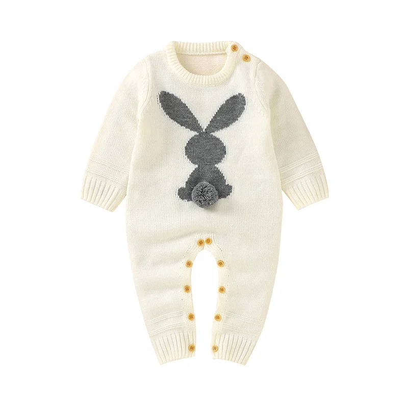 Newborn Easter Rabbit Knitted Jumpsuits Outfits One Piece Spring Infant Children Boy Girl Clothes 0-18m Baby Rompers Long Sleeve