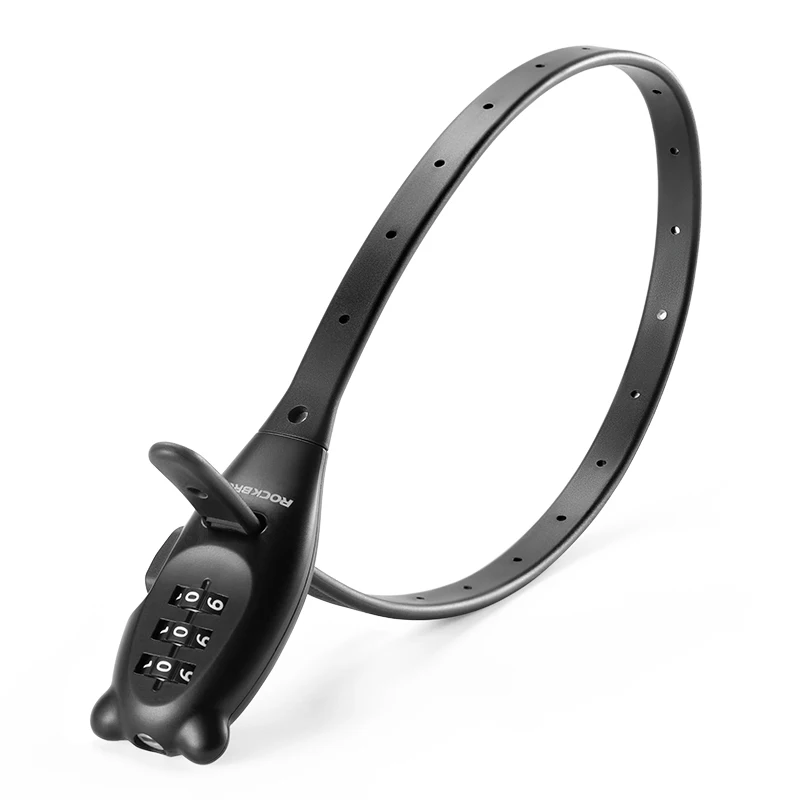 ROCKBROS Tragbares Fahrradschloss, Kabelbinder, Zinklegierungsschloss, Helm-Passwortschloss, Diebstahlsicherung, frei verstellbares Seilschloss