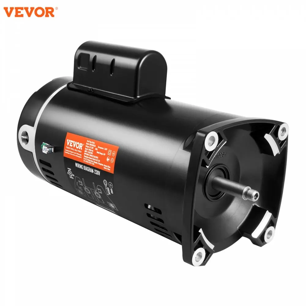 VEVOR   Pool Pump Motor Capacitor CCW Rotation Square Flange Replacement Motor