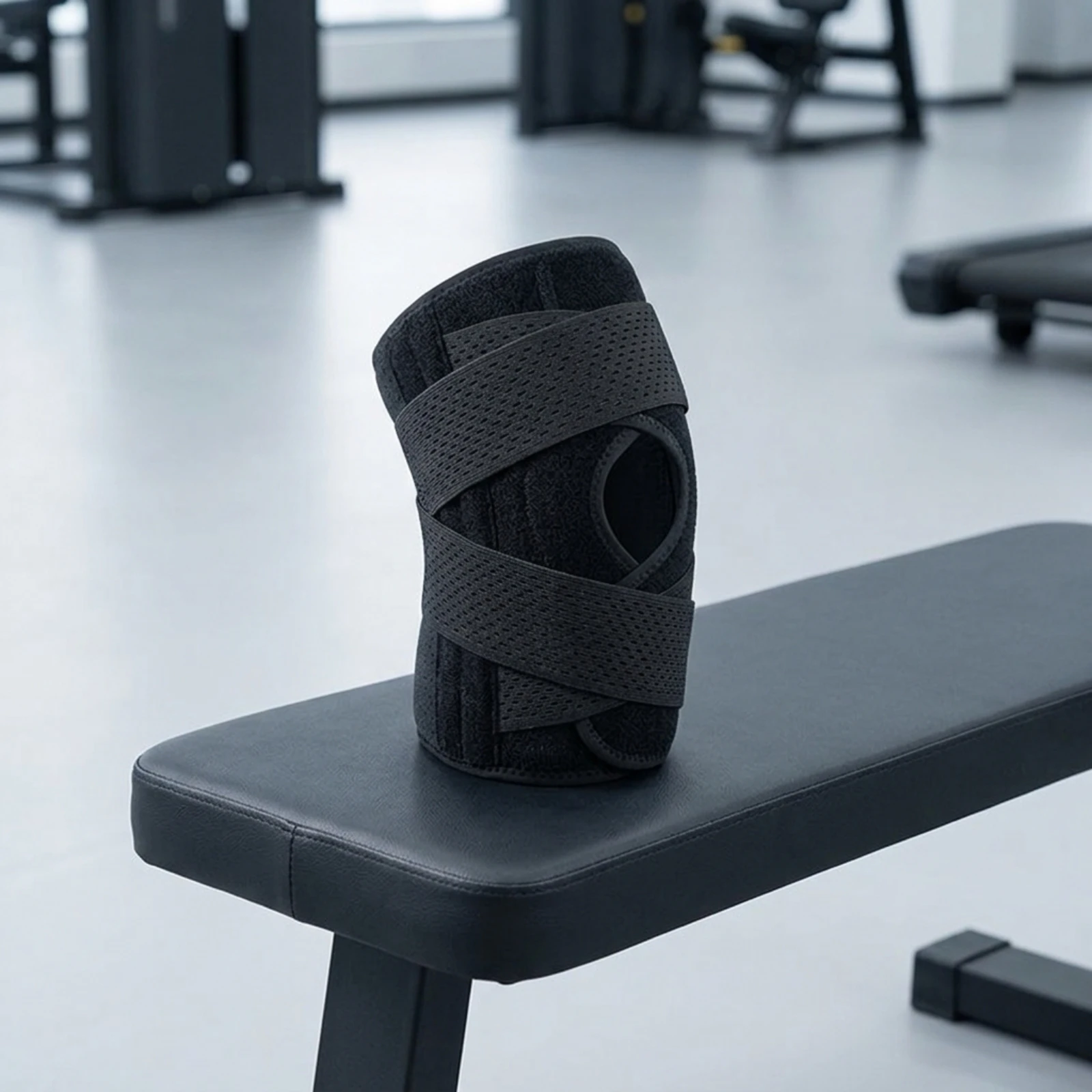 Knee Brace with Side Stabilizers Supportive Knee Support with Patella Cutout Orthosis Pain Relief Comfortable for Runners