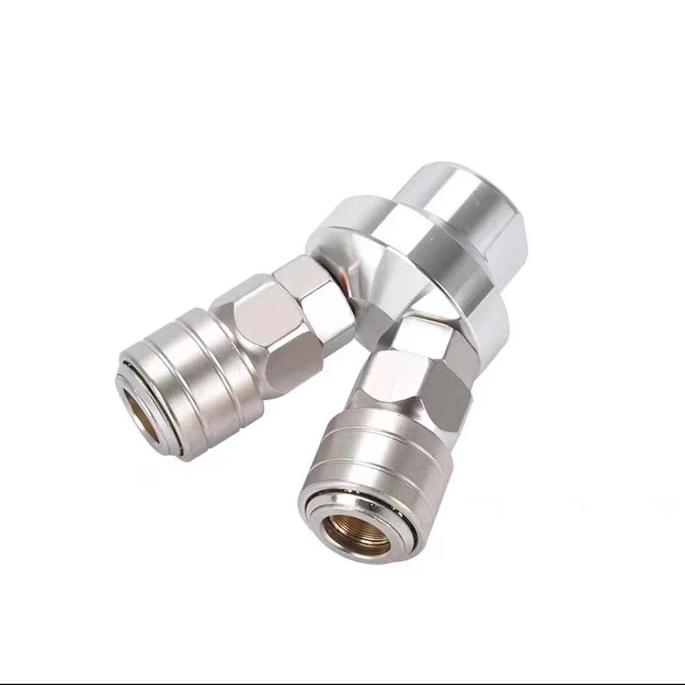 Air Compressor Quick Coupler Air Hose Splitter Pneumatic Angle Straight Tee Combination Chrome Plated Iron Pneumatic Couplings