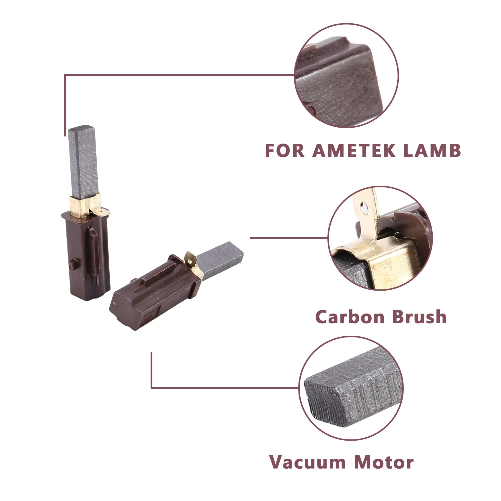 4Pack Vacuum Motor Carbon Brush for Ametek Lamb 2311480, 333261, 33326-1 image 6