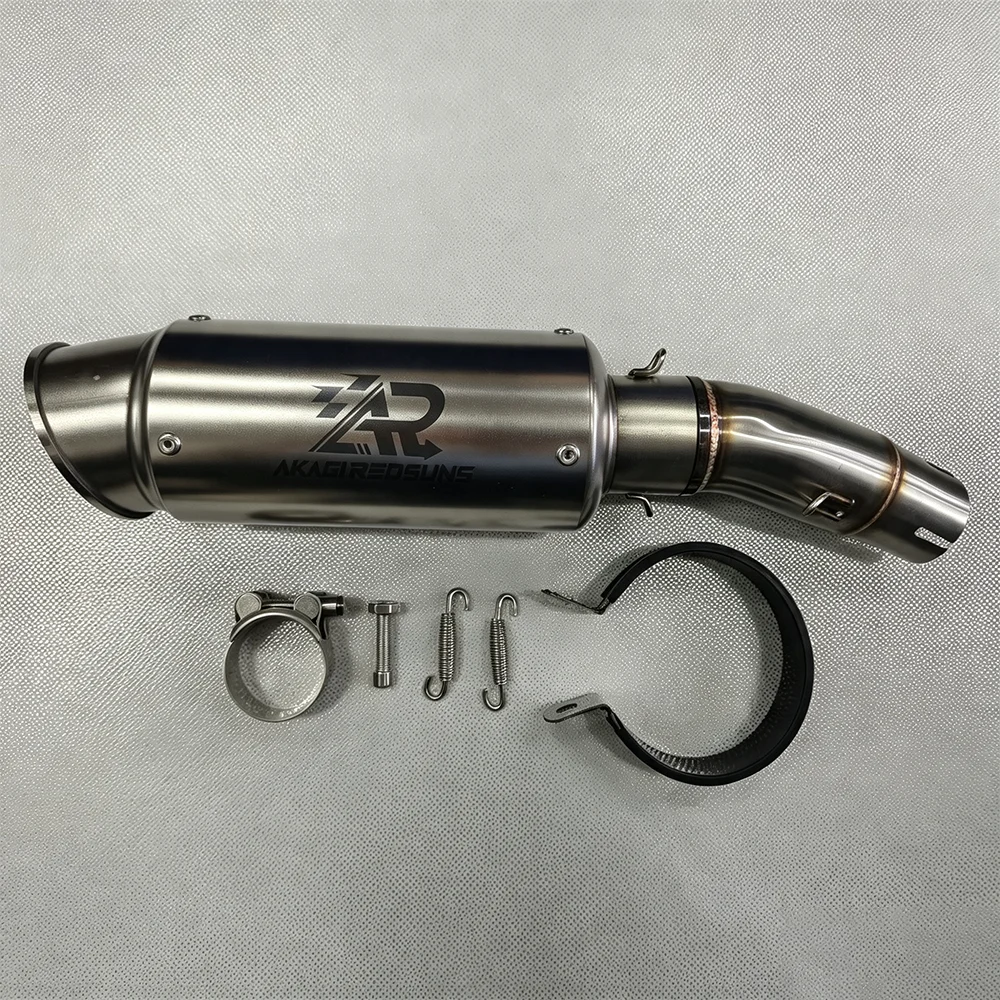 51mm Stainless Steel Motorcycle Exhaust Mid Link Pipe Slip‑On Connect Adapter Pipe Escape Modified Parts For Kawasaki Z400 Ninja