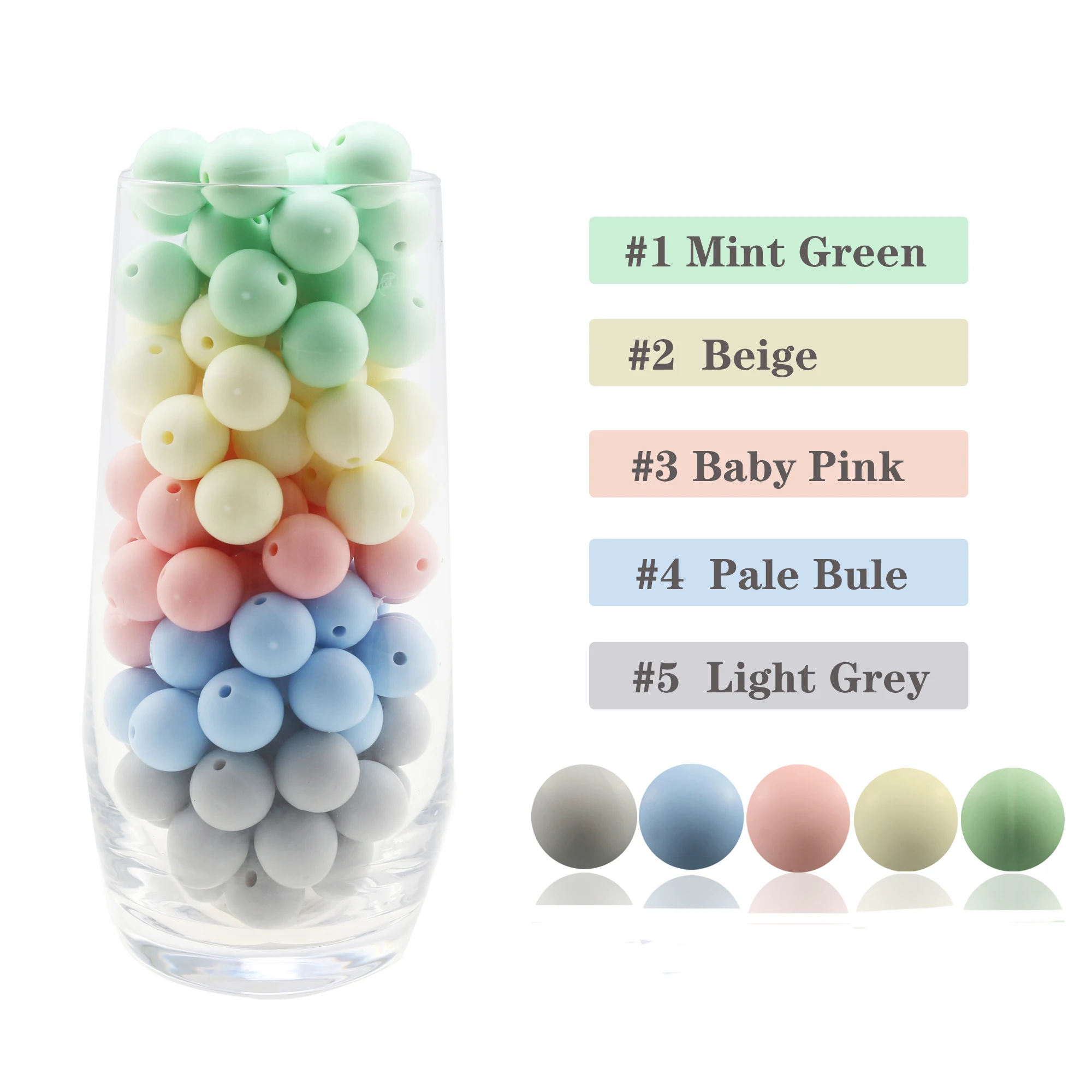 

Wholesale 100pcs Silicone Bead 15mm/12mm/10mm/20mm Eco-friendly Sensory Teether Necklace Food Grade Mom Nursing DIY Jewelry bead