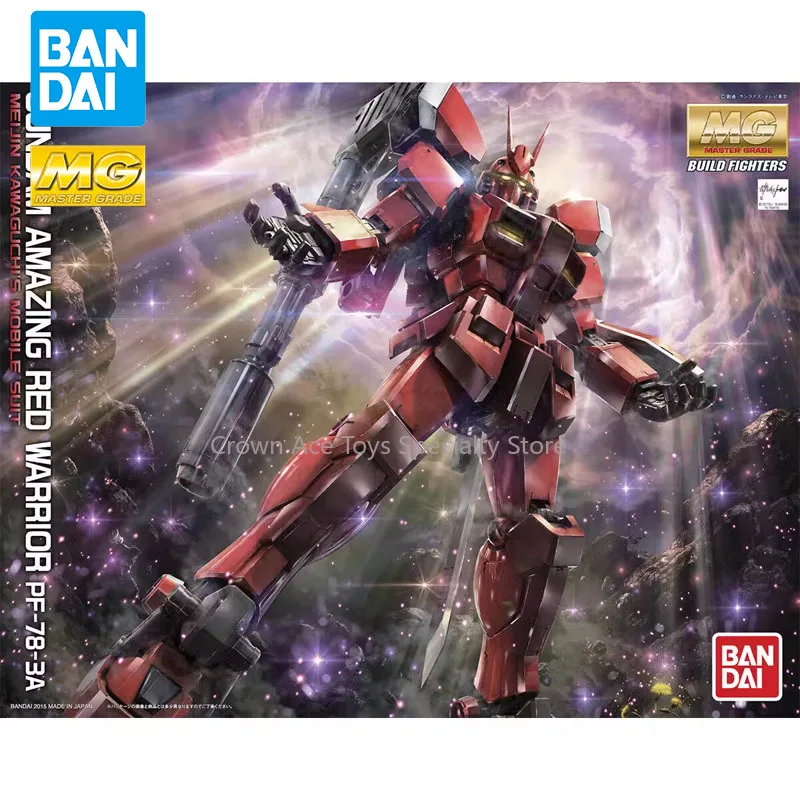 Bandai Gundam Model Kit MG 1/100 PF-78-3A Gundam Amazing Red Warrior Collection Gunpla Action Manga Figures Trendy Toy Doll Gift