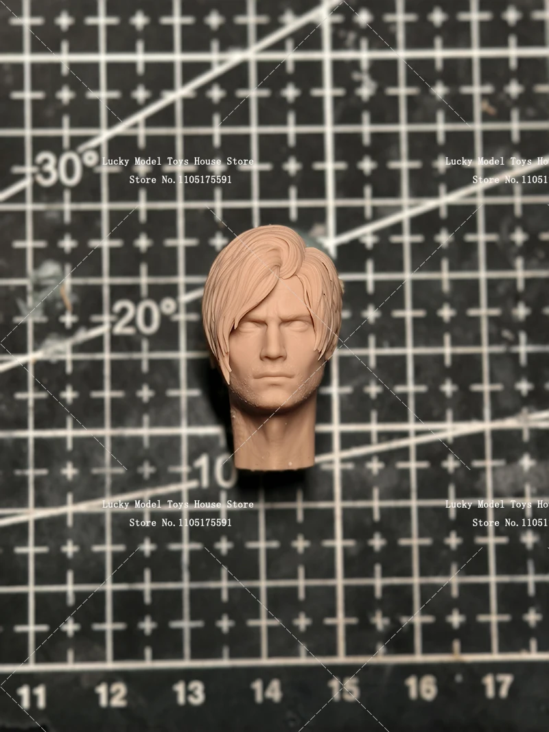 1/12 Leon Kennedy Man Soldier Unpainted Head Sculpt Customization For 6