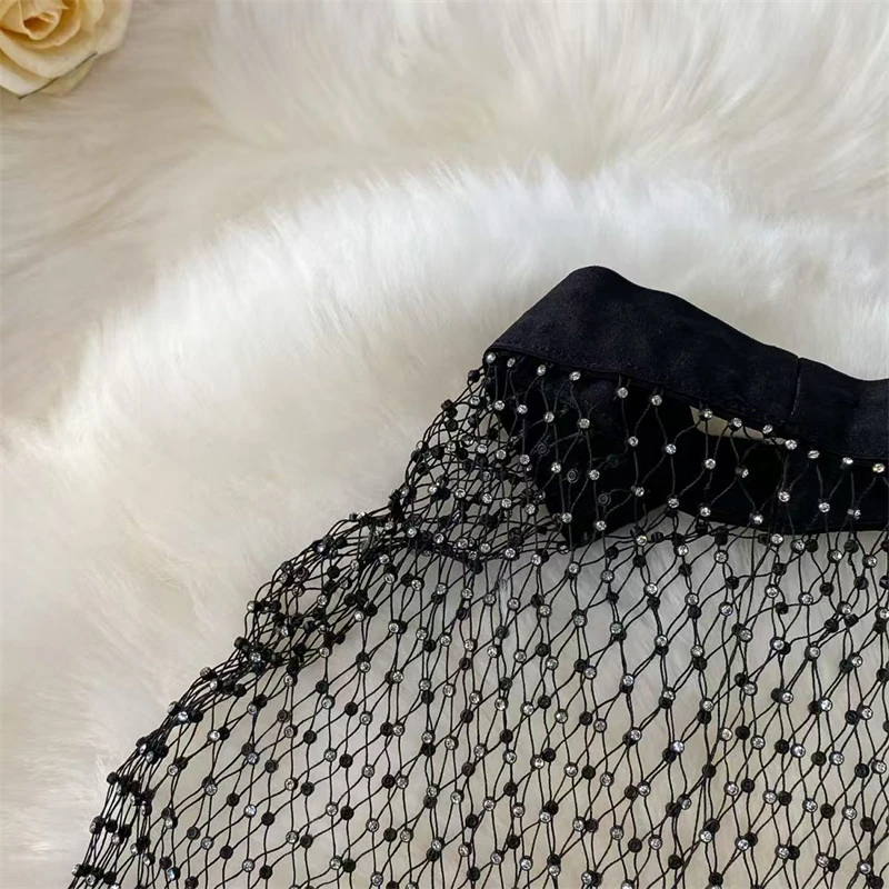Sexy Fishnet Mesh ausgehöhlte Freizeithosen funkelnde Diamant elastische enge Hosen Party Musik Festival Hosen 2026 neue Stile – Detail 22